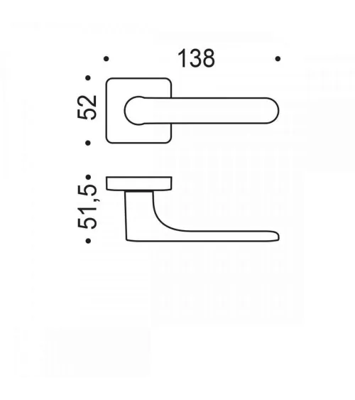 White sunset door handle - Moon One Square - design handle