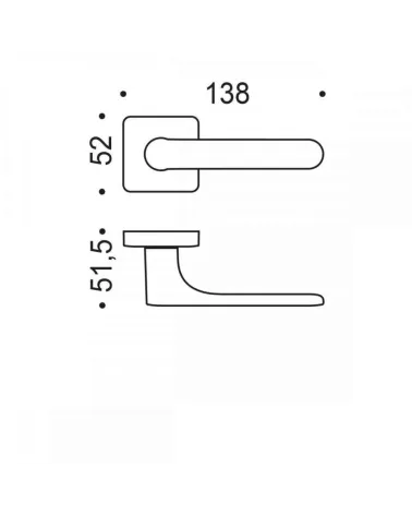 White sunset door handle - Moon One Square - design handle
