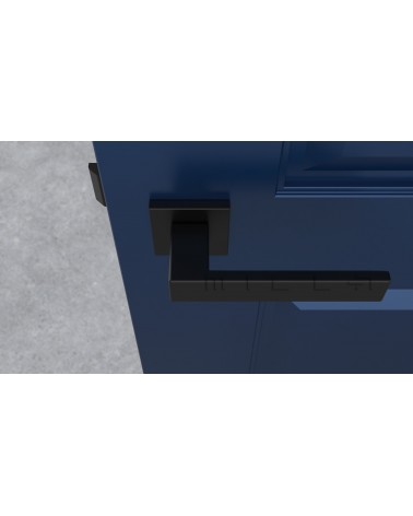 PINA square plate door handle design handle colour 2 top view mounted on a door