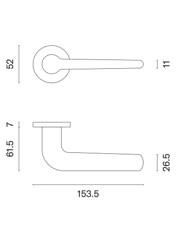 AZALIA round plate door handle with dimensions