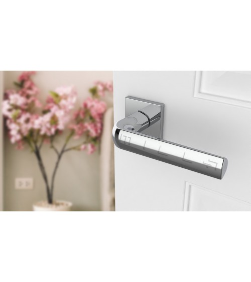 MELA square plate door handle designer ironmongery colour 1