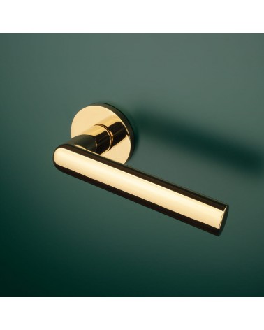 SILENA round plate door handle designer handle mounted on a door
