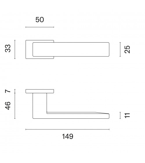 PINA rectangular plate door handle design handle colour 3