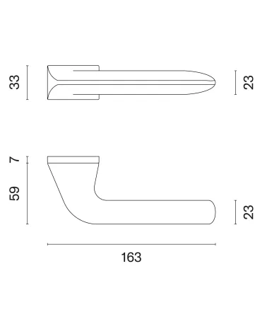 GLADIOLA rectangular plate door handle with dimensions