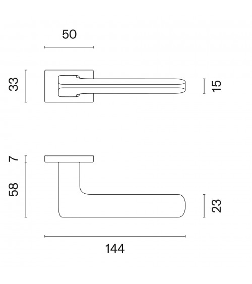 YUKA rectangular backplate door handle design handle colour 2