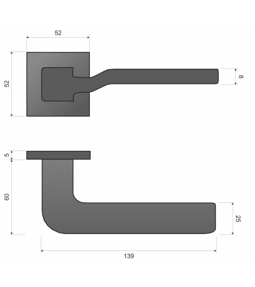 LINE BALI square plate door handle design hardware colour 1