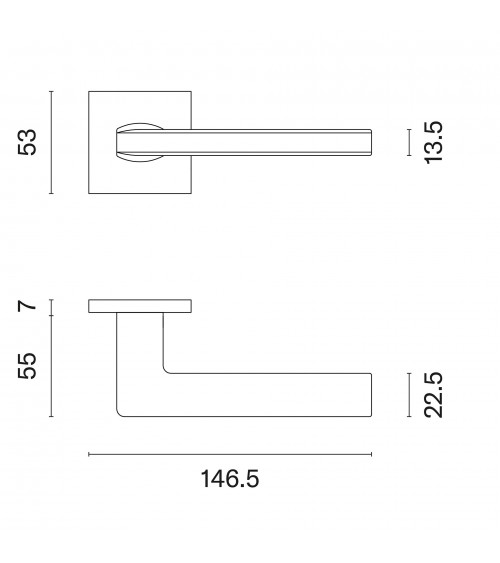 PYROLA square plate door handle design hardware