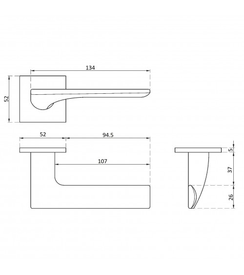 Modern door handle IRIS design handle colour 2