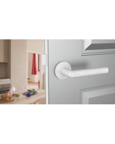ARABIS zamak door handle designer handle front view mounted on a door