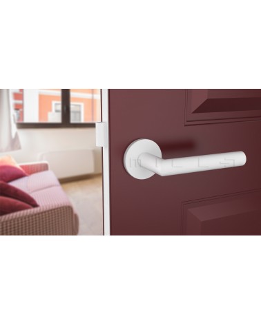 ARABIS zamak door handle designer handle front view mounted on a door 1