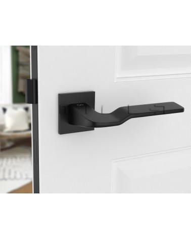 LINE BALI zamak door handle design hardware mounted on an ajar door