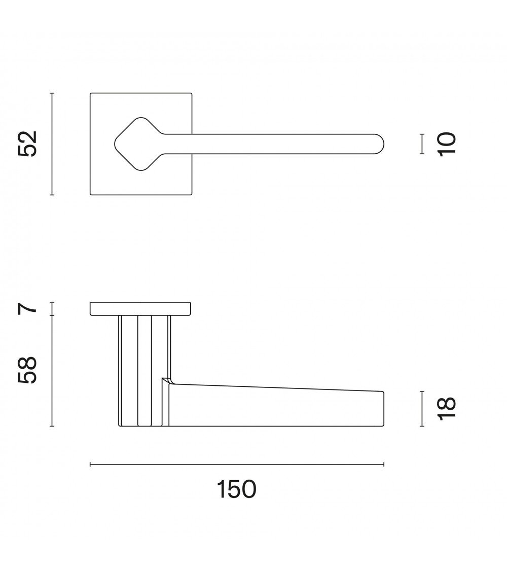 NINFEA zamak door handle designer handle colour 2