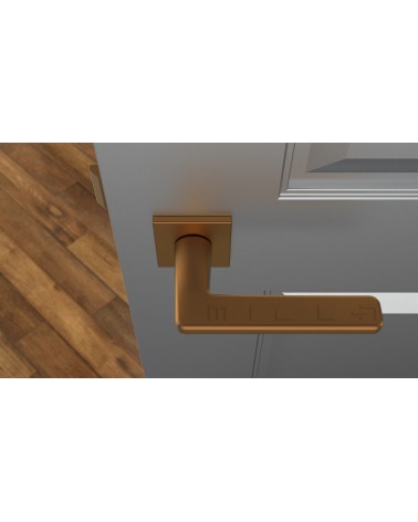 SETIA zamak door handle design hardware colour 3 top view mounted on a door