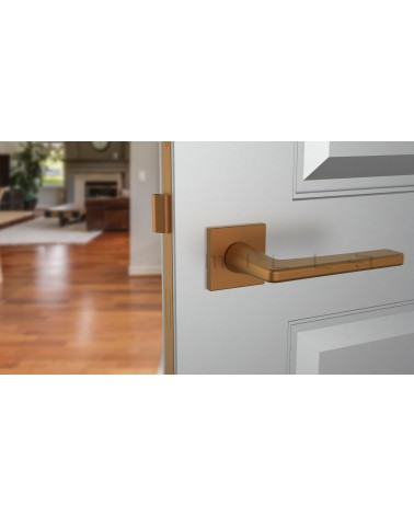 SETIA zamak door handle design hardware colour 3 front view mounted on a door