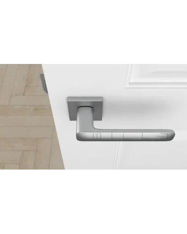 STELLA zamak door handle design hardware colour 1 top view mounted on a door