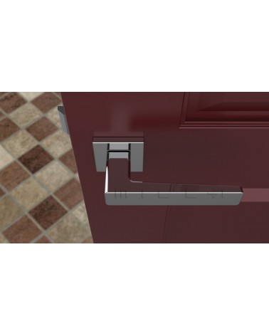 ERICA zamak door handle design hardware colour 1 top view mounted on a door