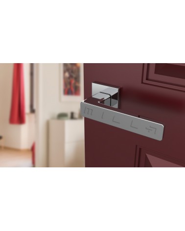 ERICA zamak door handle design hardware colour 1 angled top view mounted on a door