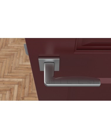 ERBA zamak door handle design handle colour 2 top view mounted on a door