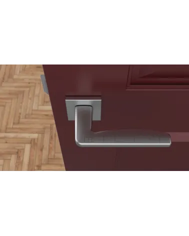 ERBA zamak door handle design handle colour 2 top view mounted on a door