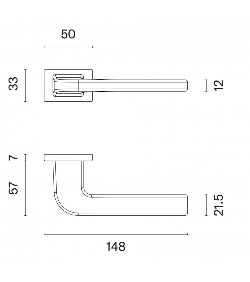 ISMENA rectangular backplate door handle design handle