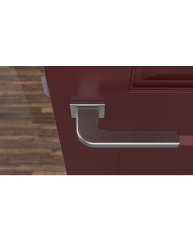 ISMENA zamak door handle design handle colour 3 top view mounted on a door