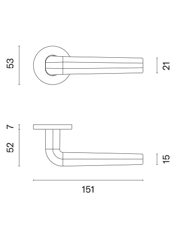 INULLA round plate door handle with dimensions