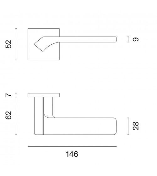 BERGERIA square plate door handle design handle