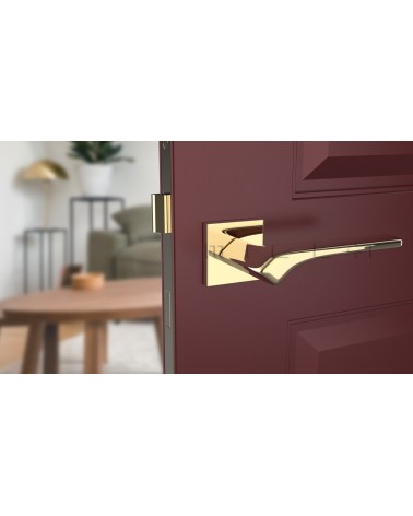 BERGERIA square plate door handle design handle front view mounted on a door