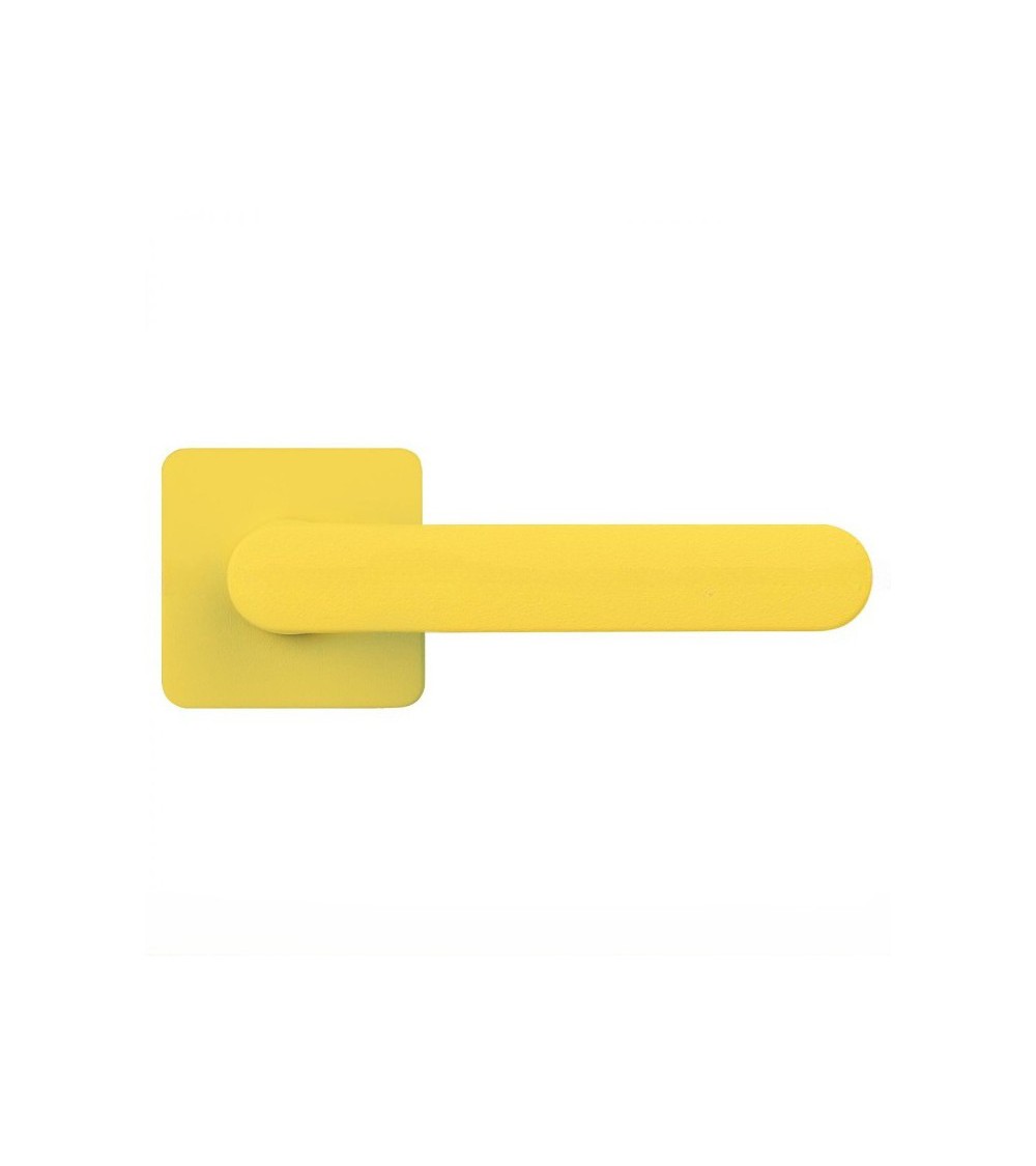 Lemon Yellow sunset door handle - Moon One Square - designer handle