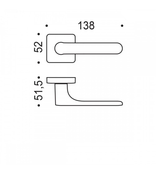 Black sunset door handle - Moon One Square - designer handle