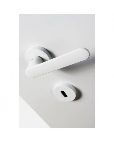 White door handle - Moon One Round - designer handle