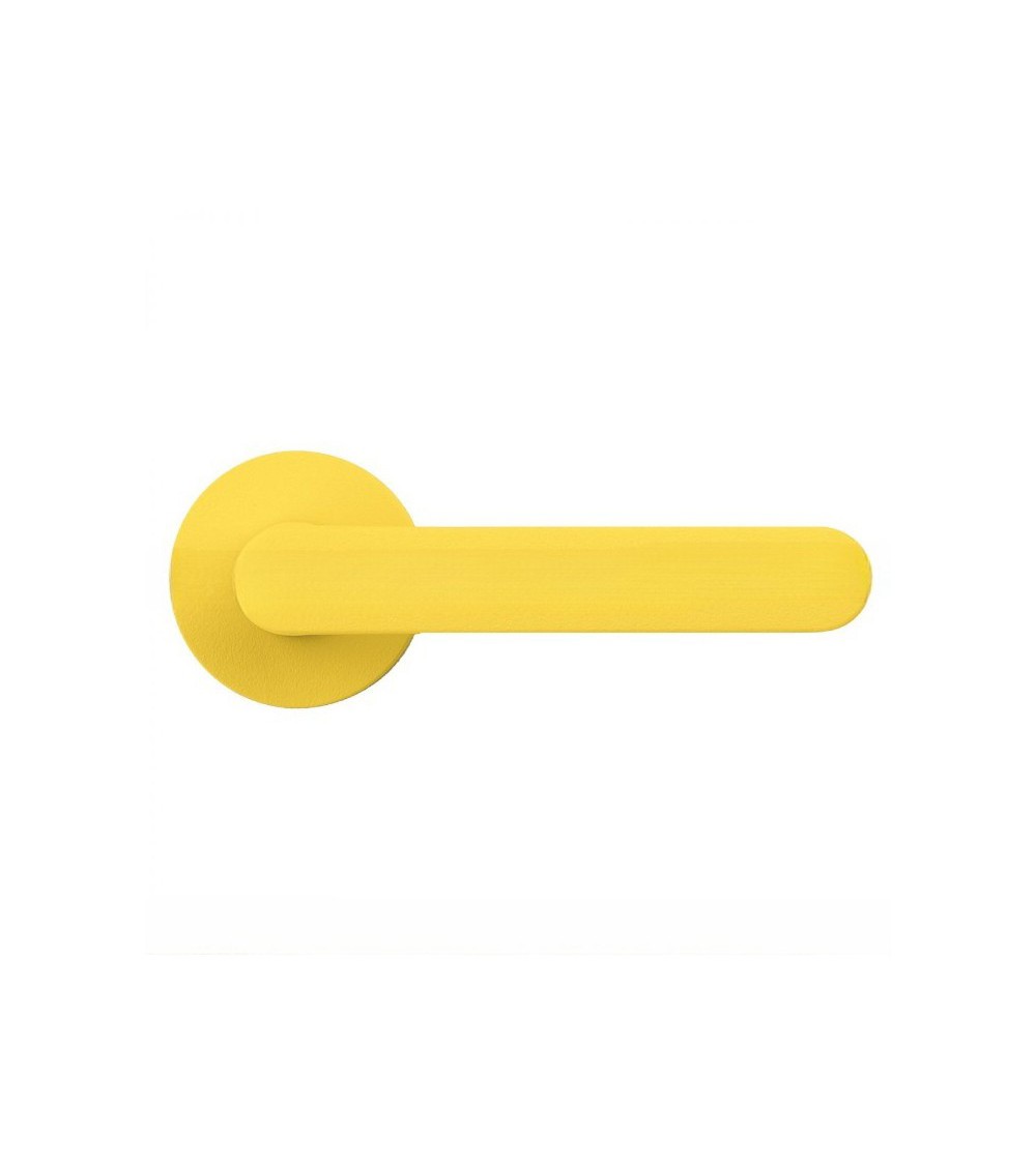 Lemon Yellow door handle - Moon One Round - designer handle