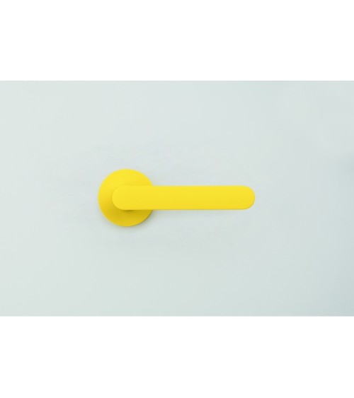 Lemon Yellow door handle - Moon One Round - designer handle
