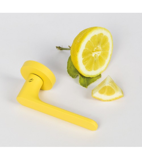 Lemon Yellow door handle - Moon One Round - designer handle