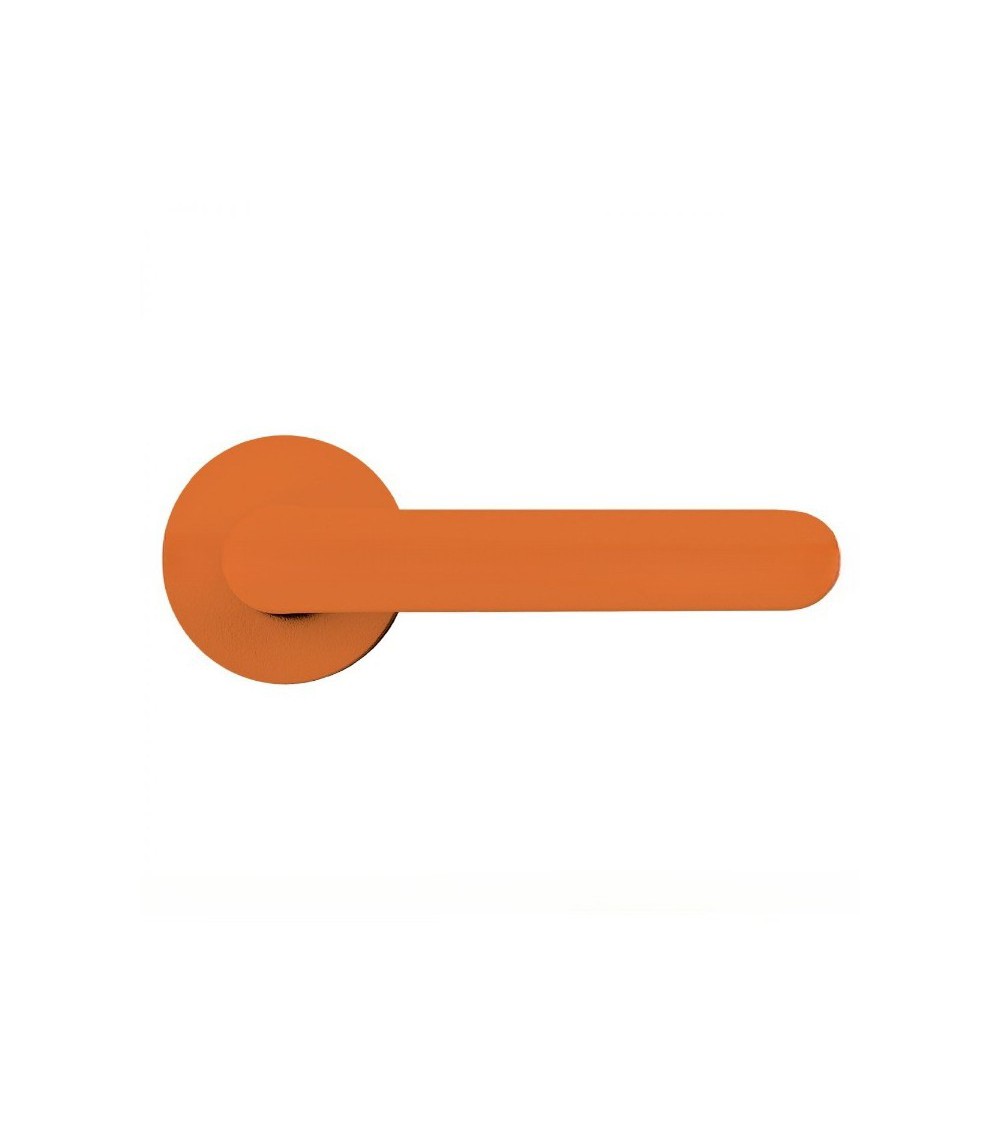 Orange door handle - Moon One Round - designer handle