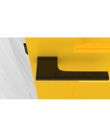 LUPINA concealed plate door handle designer handle top view mounted on a door