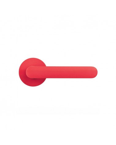 Strawberry Red coloured door handle - Moon One Round - designer handle