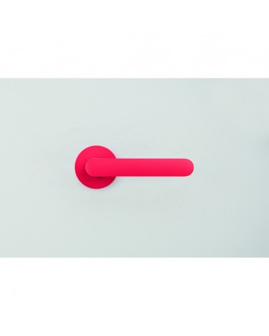 Strawberry Red coloured door handle - Moon One Round - designer handle
