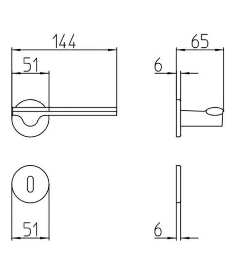 Matt bronze door handle Mandelli Ara design handle