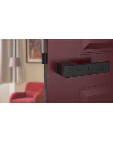 Concealed plate door handle CARLINA design handle fitted on an ajar door