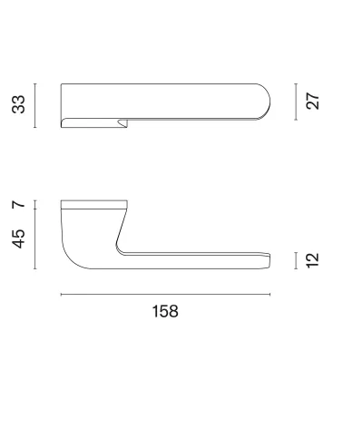 PLUMERIA concealed plate door handle with dimensions