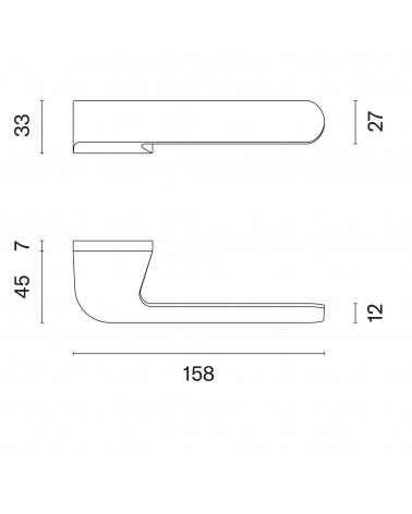 PLUMERIA concealed plate door handle with dimensions