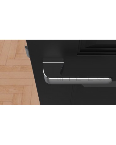 PLUMERIA concealed plate door handle design handle top view mounted on a door