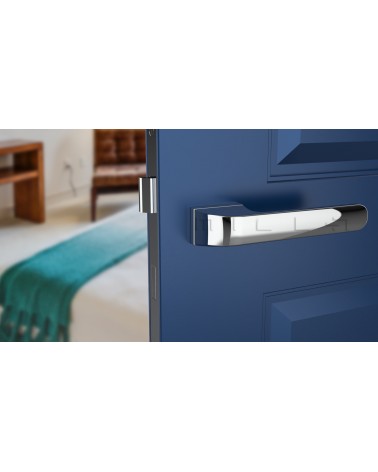 PLUMERIA concealed plate door handle design handle mounted on an ajar door
