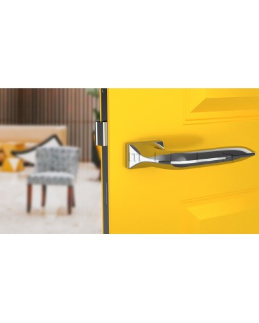 GLADIOLA door handle on concealed plate designer handle colour 3 front view mounted on a door