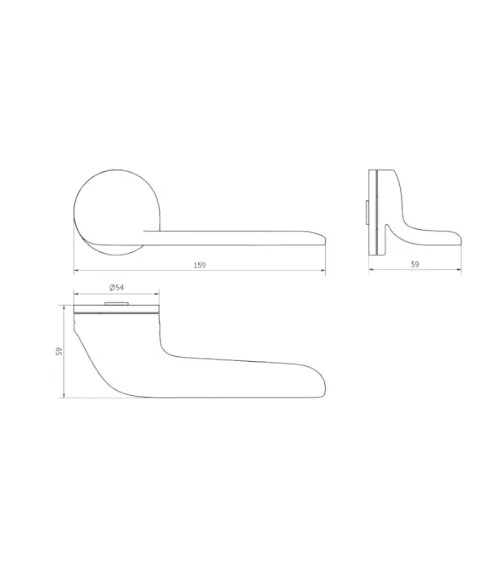 ORIGINALE door handle on DOWN concealed plate