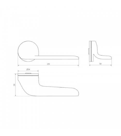ORIGINALE door handle on DOWN concealed plate