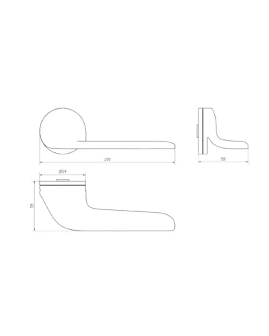 ORIGINAL door handle on concealed plate DOWN