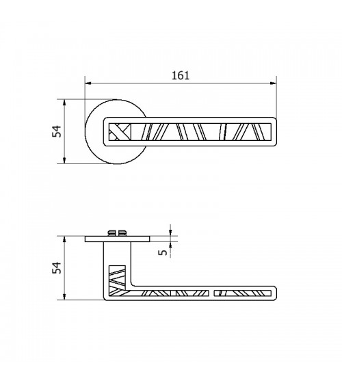 ORIGINAL door handle on round plate Skeleton - designer handle