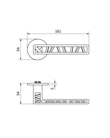 ORIGINAL door handle on round plate Skeleton - designer handle